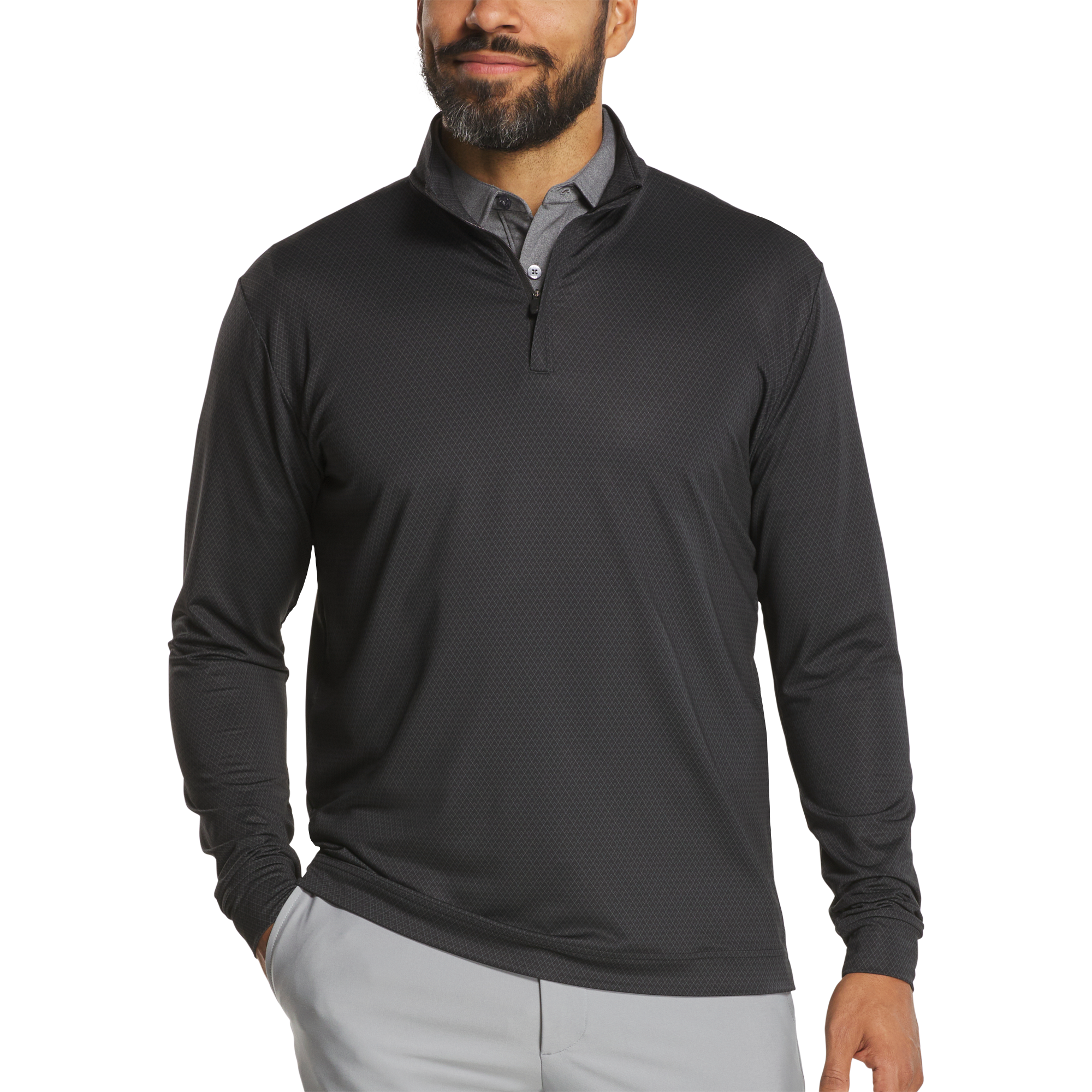 Tonal Deco Diamond Print Midlayer